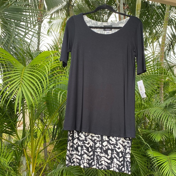 A-line Hawaii made orchid bloom dress size xs black and white - Picture 2 of 6